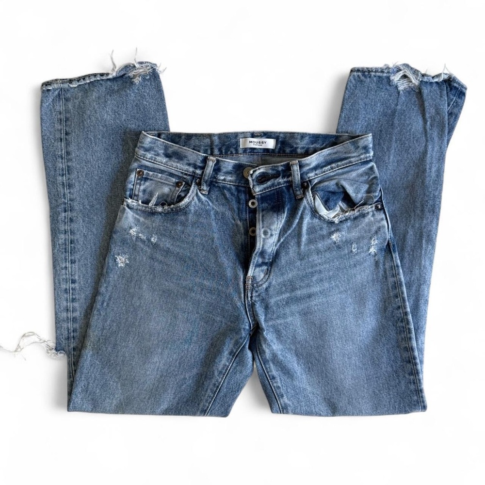 Moussy Light Blue Straight Leg Jeans